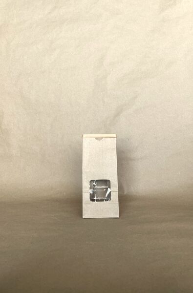 1/2lb Window Kraft Tin Tie Bag PLA Lined ASTMD6400