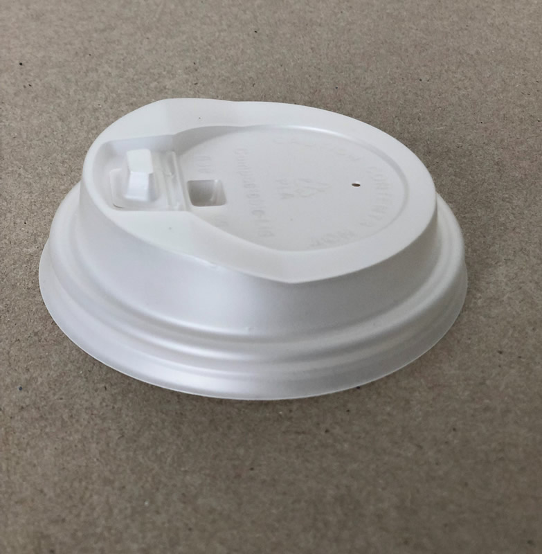 8oz. Travel White PLA Compostable Hot Cup Lid BPI
