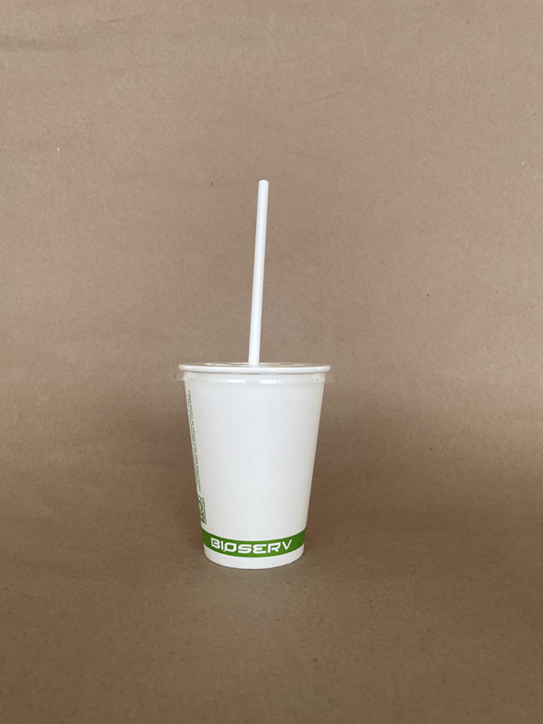 PLA Flat W/Hole Cold Cup Lid 90mm BPI