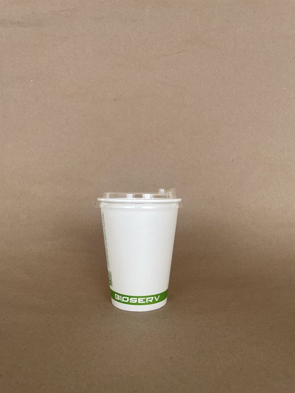 PLA Flat Cold Cup Lid 90mm Sip Tab BPI