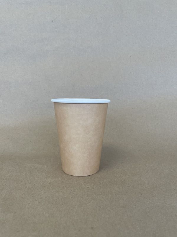 12oz. Kraft Plain Single Wall Hot Cup BPI